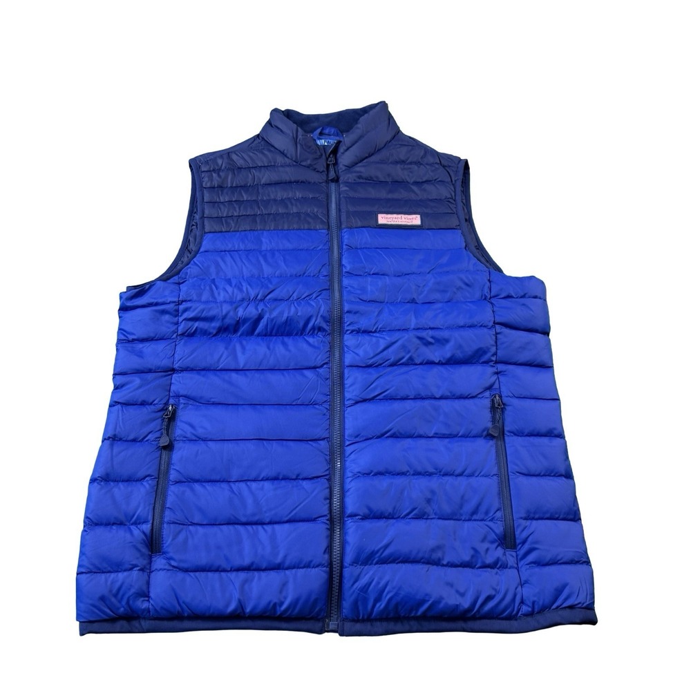 Vineyard‎ Vines Blue Colorblock Full Zip Down Mens Puffer Vest Size Small